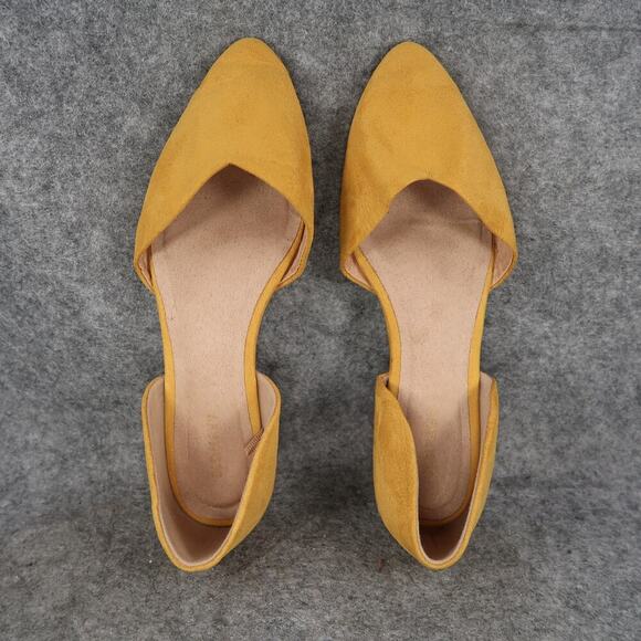 Old Navy Shoes Womens 8 Flats Slip On Skimmer D'Orsay Casual Yellow Almond Toe - Picture 6 of 11